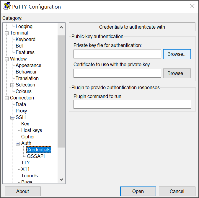 PUTTY 개인 키 등록